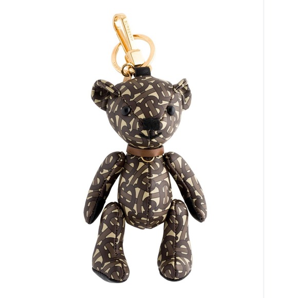 Burberry Accessories - BURBERRY Total logo TB Thomas Bear Bag Charm Key Holder Leather Brown